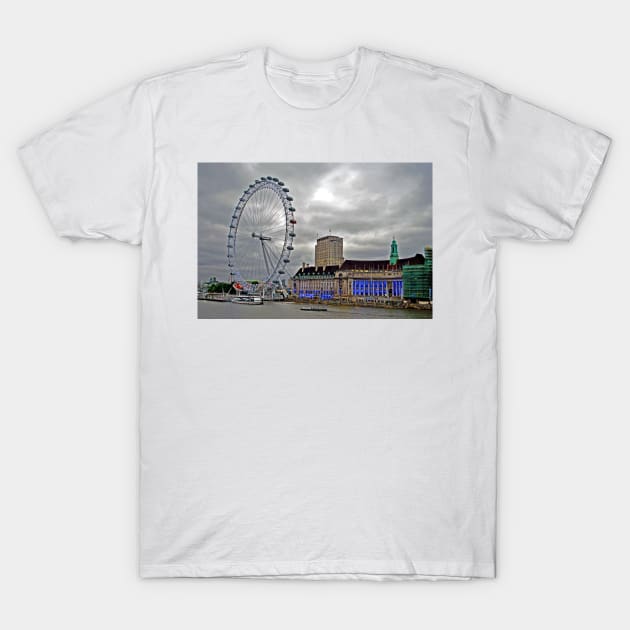 London Eye South Bank River Thames UK T-Shirt by AndyEvansPhotos